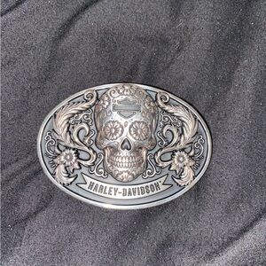 Silver Harley Davidson sugar skull belt buckle never used